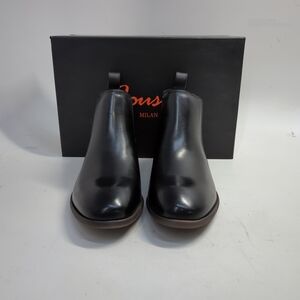 Jousen Milan Leather Pull On Men's Chelsea Ankle Boots Size 9 Black